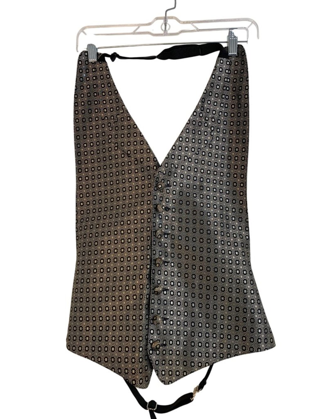 Chaps Ralph Lauren Mens Black & Gold Geometric Vest for Tux OS USA New